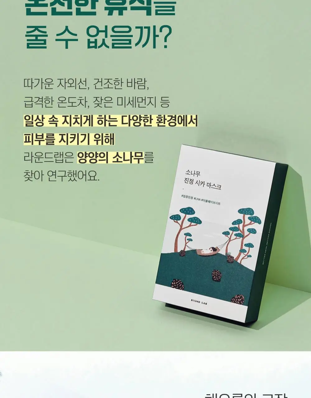 [긴급진정] 라운드랩 소나무 진정 시카 마스크 10매 상세페이지 4